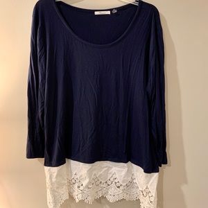 Navy blue lace top